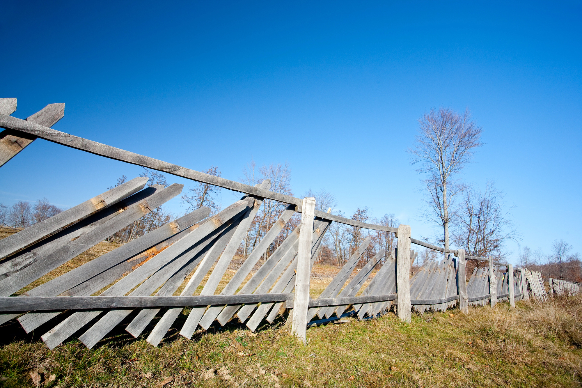 fencing contractor in Camden DE needed for this broken down fence from Delaware coastal conditions
