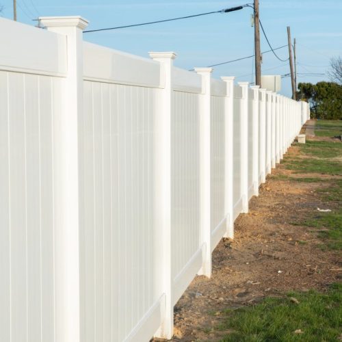 Vinyl fence installation